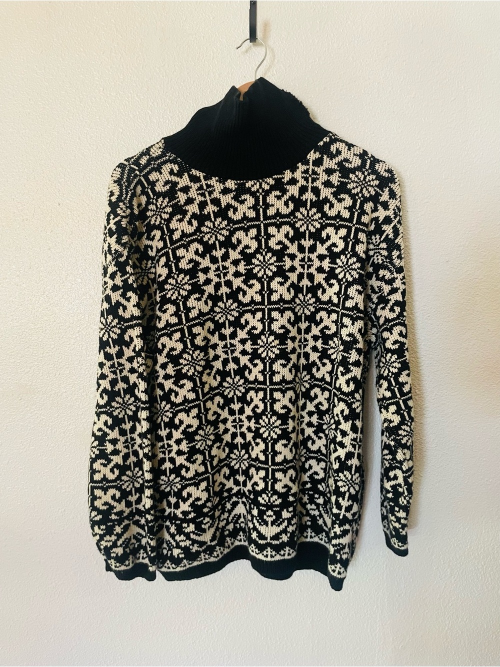 Vintage American Knitworks Turtleneck Sweater 100% Cotton Nordic USA Made